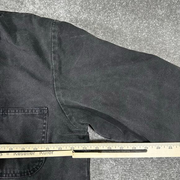 Vintage 90's WearGuard Blanket Lined Size Large Chore Coat Black Canvas Jacket - Picture 7 of 9